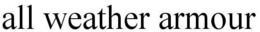 ALL WEATHER ARMOUR trademark