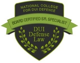 NATIONAL COLLEGE FOR DUI DEFENSE DUI DEFENSE LAW BOARD CERTIFIED SR. SPECIALIST trademark