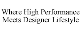 WHERE HIGH PERFORMANCE MEETS DESIGNER LIFESTYLE trademark