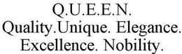 Q.U.E.E.N. QUALITY.UNIQUE. ELEGANCE. EXCELLENCE. NOBILITY. trademark