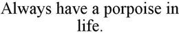 ALWAYS HAVE A PORPOISE IN LIFE. trademark
