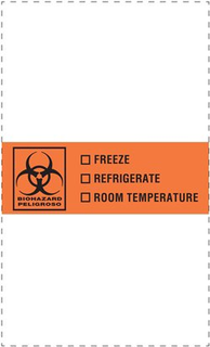 BIOHAZARD PELIGROSO FREEZE REFRIGERATE ROOM TEMPERATURE trademark