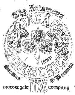 JAGAR INDUSTRIES INC MOTORCYCLE COMPANY THE INFAMOUS SEAMUS O'BRENNAN AN FEAR I LIATH MADE IN THE U.S.A. trademark