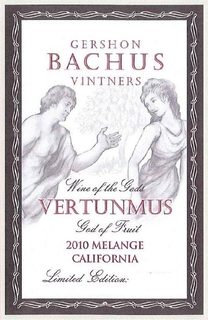 GERSHON BACHUS VINTNERS WINE OF THE GODS VERTUNMUS GOD OF FRUIT 2010 MELANGE CALIFORNIA LIMITED EDITION trademark