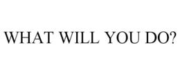 WHAT WILL YOU DO? trademark
