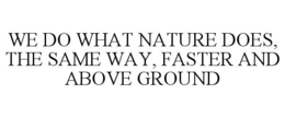 WE DO WHAT NATURE DOES, THE SAME WAY, FASTER AND ABOVE GROUND trademark