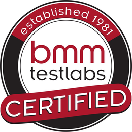 BMM TESTLABS CERTIFIED ESTABLISHED 1981 trademark