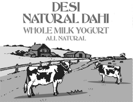 DESI NATURAL DAHI WHOLE MILK YOGURT ALL NATURAL trademark