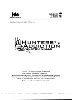 HUNTER'S ADDICTION CUSTOM CALLS trademark
