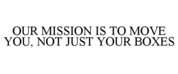 OUR MISSION IS TO MOVE YOU, NOT JUST YOUR BOXES trademark