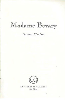 MADAME BOVARY GUSTAVE FLAUBERT CC CANTERBURY CLASSICS SAN DIEGO trademark