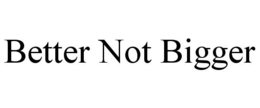BETTER NOT BIGGER trademark