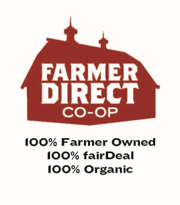 FARMER DIRECT CO-OP 100% FARMER OWNED 100% FAIRDEAL 100% ORGANIC trademark