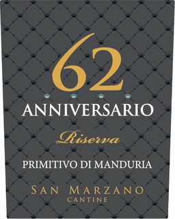 62 ANNIVERSARIO RISERVA PRIMITIVO DI MANDURIA SAN MARZANO CANTINE trademark