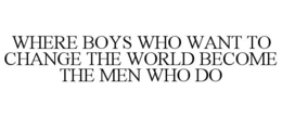 WHERE BOYS WHO WANT TO CHANGE THE WORLD BECOME THE MEN WHO DO trademark