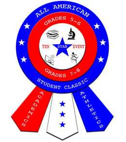 ALL AMERICAN STUDENT CLASSIC GRADES 5-6 GRADES 7-8 TEN STAR EVENT ACADEMICS ATHLETICS trademark