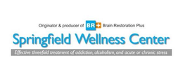 ORIGINATOR & PRODUCER OF BR+ BRAIN RESTORATION PLUS SPRINGFIELD WELLNESS CENTER EFFECTIVE THREEFOLD TREATMENT OF ADDICTION, ALCOHOLISM, AND ACUTE OR CHRONIC STRESS trademark