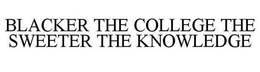 BLACKER THE COLLEGE THE SWEETER THE KNOWLEDGE trademark