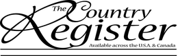 THE COUNTRY REGISTER AVAILABLE ACROSS THE U.S.A. & CANADA trademark