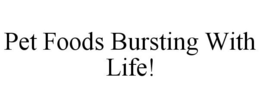 PET FOODS BURSTING WITH LIFE! trademark