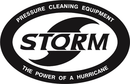 STORM PRESSURE CLEANING EQUIPMENT THE POWER OF A HURRICANE trademark