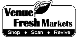 VENUE FRESH MARKETS SHOP · SCAN · REVIVE trademark