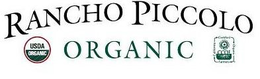 RANCHO PICCOLO ORGANIC USDA ORGANIC CCOF CALIFORNIA CERTIFIED ORGANIC FARMERS trademark