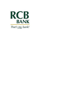 RCB BANK - THAT'S MY BANK! trademark