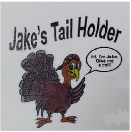 JAKE'S TAIL HOLDER; HI, I'M JAKE, GIVE ME A CALL! trademark