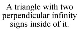 A TRIANGLE WITH TWO PERPENDICULAR INFINITY SIGNS INSIDE OF IT. trademark
