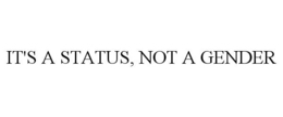 IT'S A STATUS, NOT A GENDER trademark