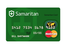 SAMARITAN SAMARITAN CARD 5412 7534 5678 9123 VALID THRU 00/00 MASTERCARD BILL BARTMANN trademark
