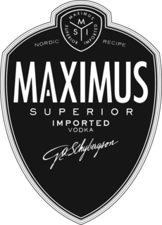 MAXIMUS M SUPERIOR S I IMPORTED NORDIC RECIPE MAXIMUS SUPERIOR IMPORTED VODKA G A SCHYBERGSON trademark