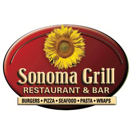 SONOMA GRILL RESTAURANT & BAR BURGERS ·PIZZA · SEAFOOD · PASTA · WRAPS trademark