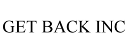 GET BACK INC trademark