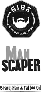 GIBS GUYS INTO BEARD STUFF MAN SCAPER BEARD, HAIR & TATTOO OIL trademark