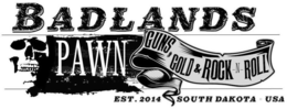 BADLANDS PAWN GUNS, GOLD & ROCK N ROLL EST. 2014 SOUTH DAKOTA USA trademark