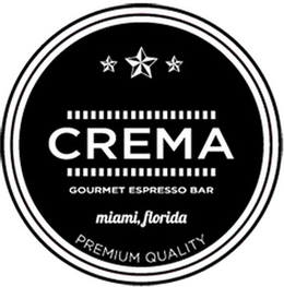 CREMA GOURMET ESPRESSO BAR MIAMI, FLORIDA PREMIUM QUALITY trademark