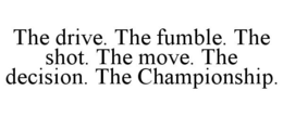 THE DRIVE. THE FUMBLE. THE SHOT. THE MOVE. THE DECISION. THE CHAMPIONSHIP. trademark