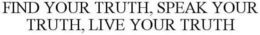 FIND YOUR TRUTH, SPEAK YOUR TRUTH, LIVE YOUR TRUTH trademark