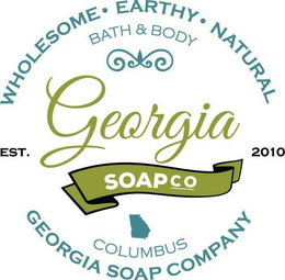 GEORGIA SOAP CO WHOLESOME · EARTHY · NATURAL BATH & BODY COLUMBUS GEORGIA SOAP CO EST. 2010 GEORGIA SOAP COMPANY trademark