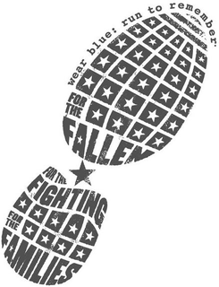 WEAR BLUE: RUN TO REMEMBER. FOR THE FALLEN FOR THE FIGHTING FOR THE FAMILIES trademark