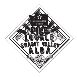 PIKE LOCALE SKAGIT VALLEY ALBA WASHINGTON STATE SKAGIT VALLEY YAKIMA VALLEY MALT HOPS THE PIKE P FAMILY OWNED SEATTLE BREWING CO trademark