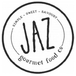 JAZ SIMPLE · SWEET · SAVOURY GOURMET FOOD CO trademark