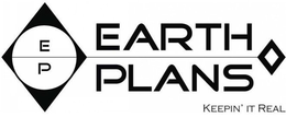 EARTH PLANS; KEEPIN' IT REAL trademark
