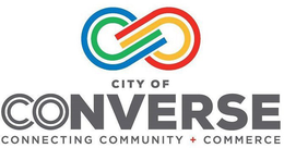 CITY OF CONVERSE CONNECTING COMMUNITY + COMMERCE trademark