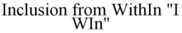 INCLUSION FROM WITHIN "I WIN" trademark
