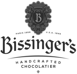 B BISSINGER'S HANDCRAFTED CHOCOLATIER PARIS 1668 U.S.A. 1845 trademark