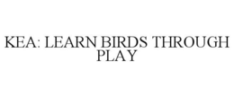 KEA: LEARN BIRDS THROUGH PLAY trademark