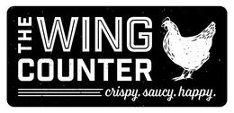 THE WING COUNTER CRISPY. SAUCY. HAPPY. trademark